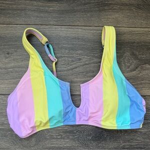 Colorful Striped Kids Swim Top
